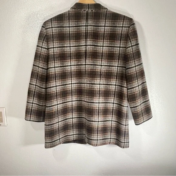 Pendleton womens medium Originals Plaid Blazer Jacket Wool W Brown & Beige